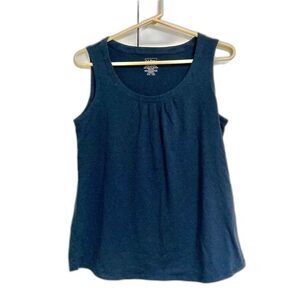 L.L. Bean Super Soft Supima Tank Blue Gathered  Medium